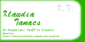 klaudia tanacs business card